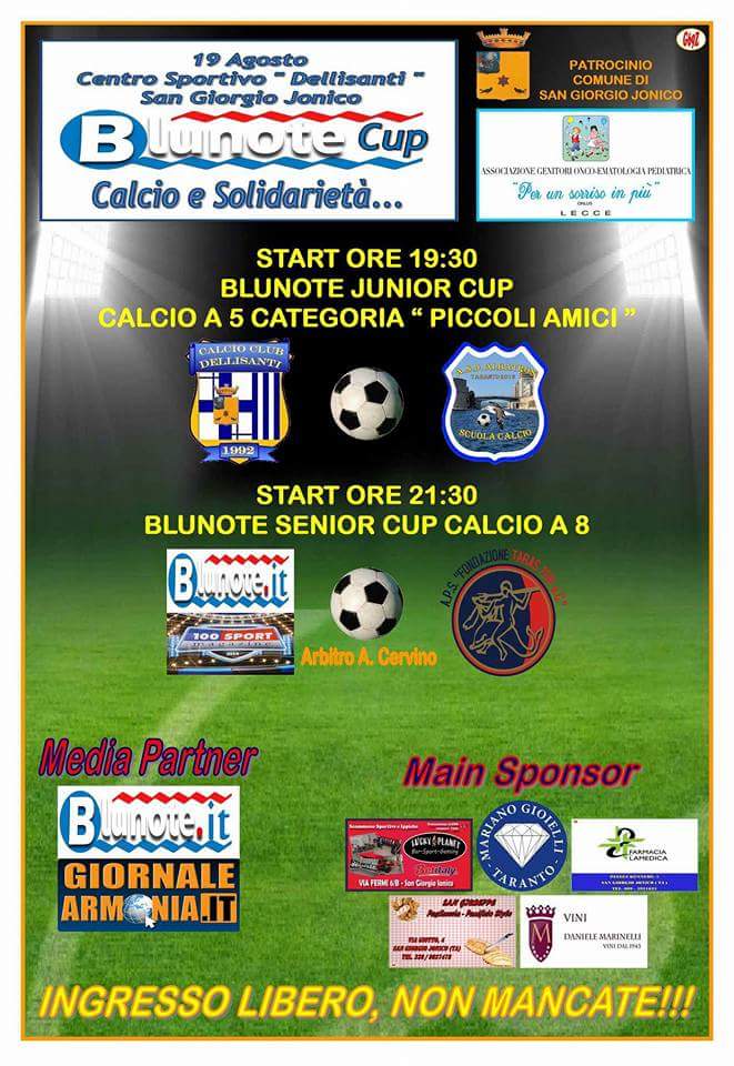 A SAN GIORGIO JONICO LA BLUNOTE CUP calcio e solidarietà...